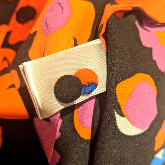 Contemporaine par Simons retro print floral collarless button down blouse size s - Picture 4 of 4